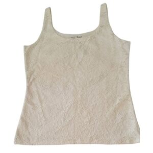 White House Black Market Sleeveless Ecru Lace Lined Camisole Tank Top Size M